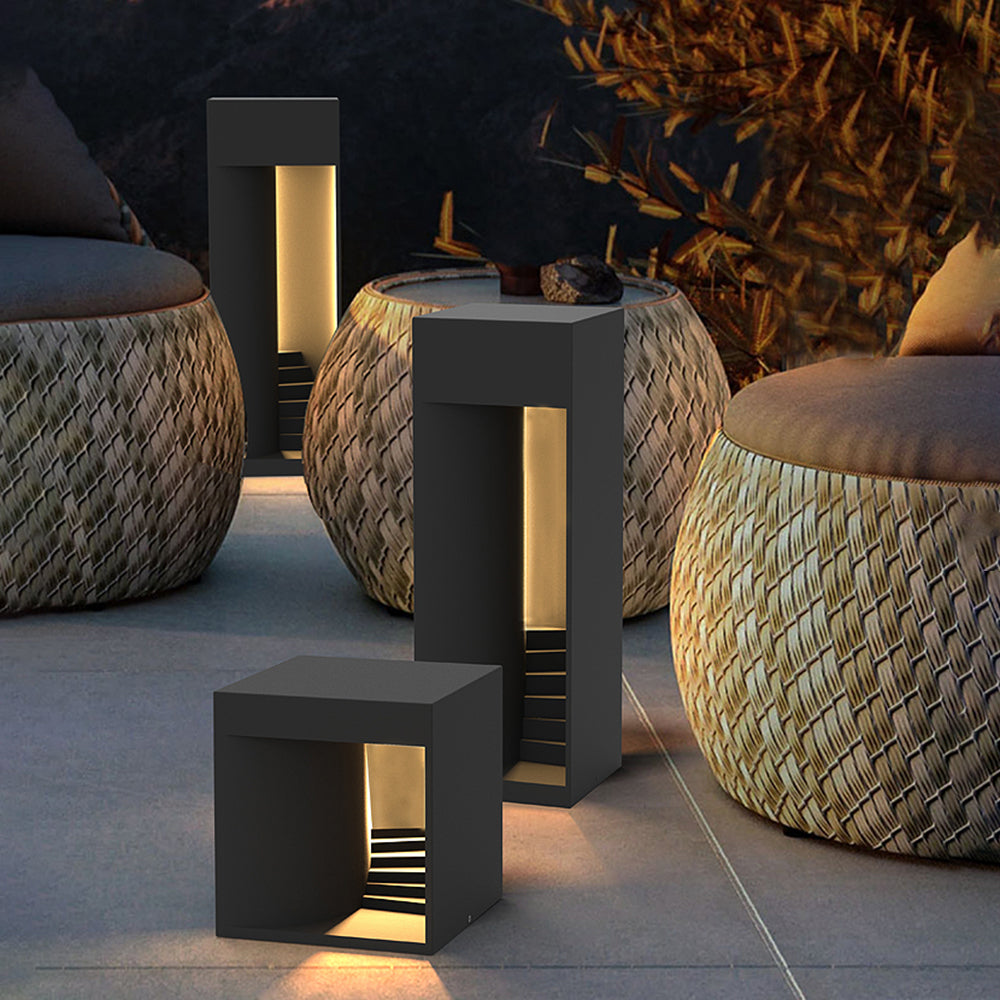 Ray Minimalistische wasserdichte quaderförmige wiederaufladbare/Solar-Tischlampe, Schwarz/Weiß