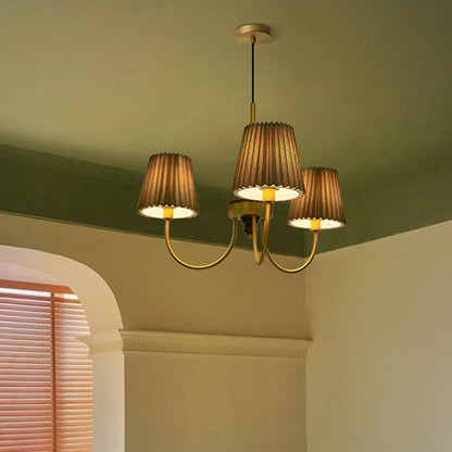 Silva Modern Retro Fabric Chandelier, White/Green