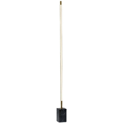 Edge Minimalist Linear Floor Lamp, Black/Gold, Metal/Marble