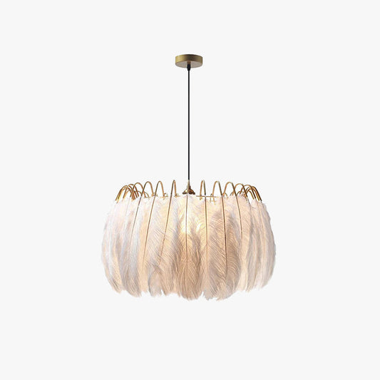 O'Moore elegante hanglamp met veren, zwart/wit, slaapkamer/woonkamer