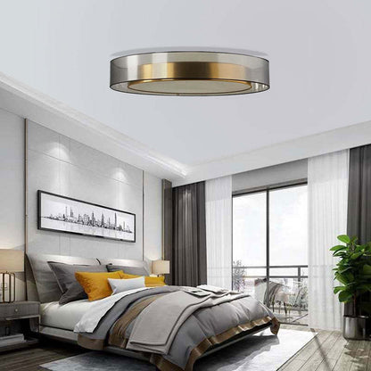Arisha Nordic Modern Round LED Flush Mount Ceiling Light, Gold Copper