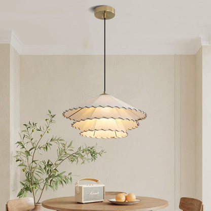 Ritta Boho Decorative LED Pendant Light Yellow Fabric Bedroom Restaurant
