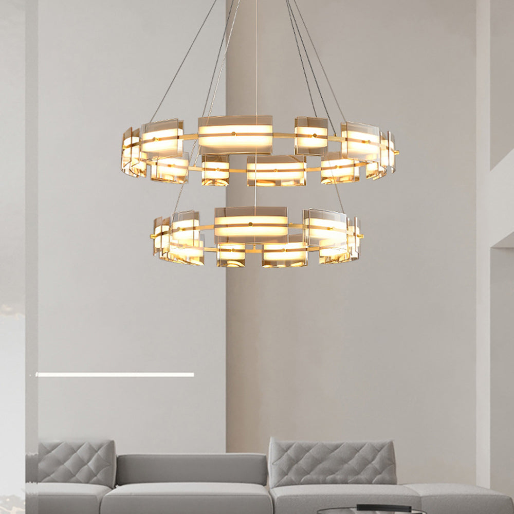 Arisha Minimalist Ring Metal Pendant Light,Black/Gold