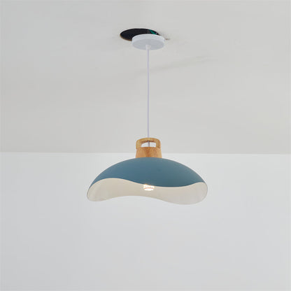 Valentina Colorful Shade Single Pendant Lights, Wood & Metal