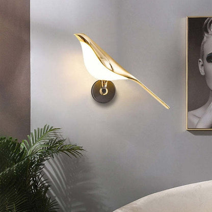 Arisha Minimalistische Elster-Vogel-Wandlampe aus Metall, Schlafzimmer