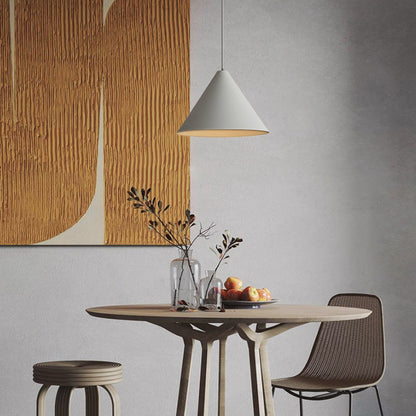 Arisha – suspension minimaliste en métal, cône, gris