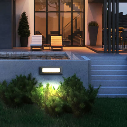 Ray Modern Metal Rectangular Outdoor Deck/Step Light, Black