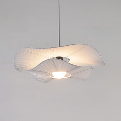 Ritta Modern Nordic Cloth/Metal Shell Pendant Light, White