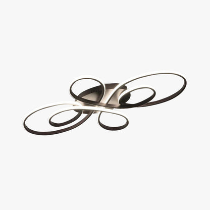 Plafonnier Brisa Moderne Multi-Anneaux LED Encastré, Marron/Blanc