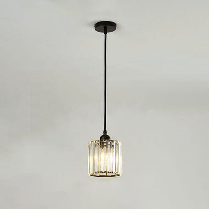 Vina Modern Cluster Cylinder Glass Pendant Light, Black/Gold