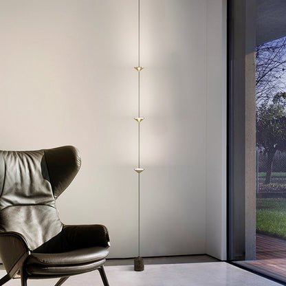 Arisha Full-Length Minimalist Linear Floor Lamp, 3 Bulbs