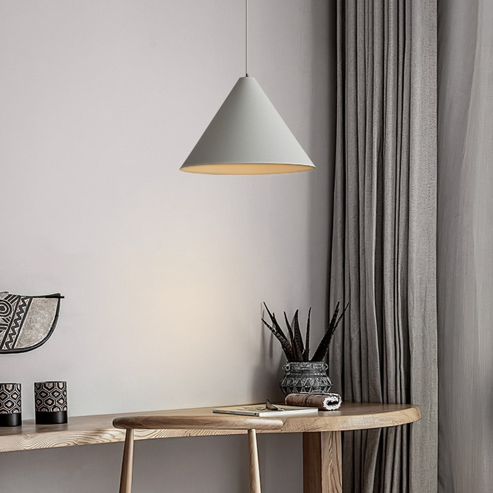 Arisha – suspension minimaliste en métal, cône, gris