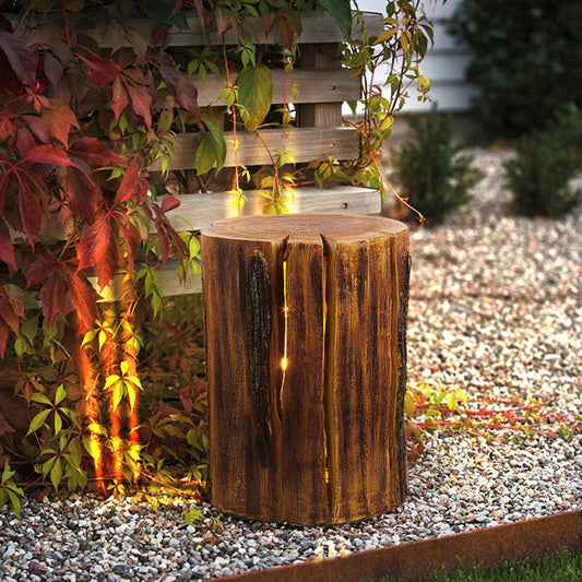 Ray Natural Column Wood Outdoor Stehlampentisch