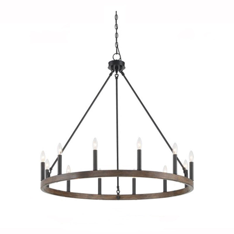 Silva Moderner industrieller LED-Kronleuchter aus schwarzem Metall für das Wohnzimmer