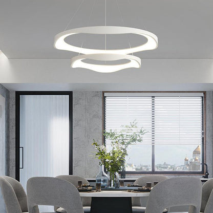 Arisha Pendant Light Rond Modern,  Black/White, Dining Room
