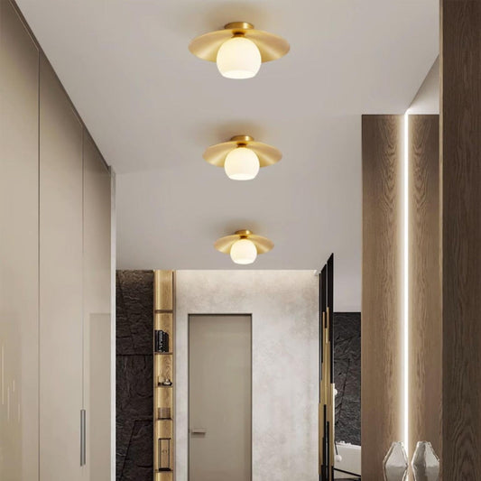 Arisha Nordic Retro LED Unterputz Deckenleuchte Metall Glas Korridor