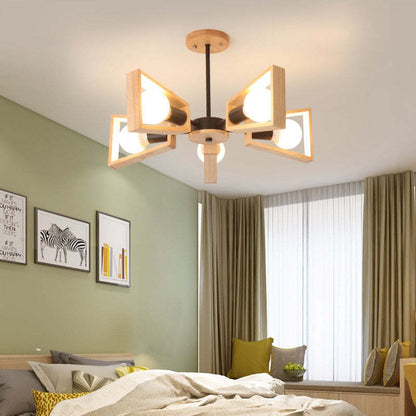 Muto moderne nordische Rotatale-Pendelleuchte, Holz, 3 Stile