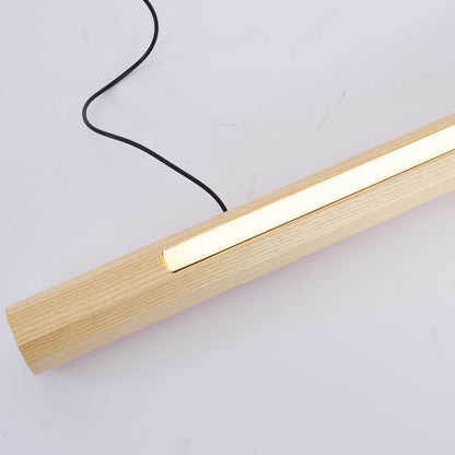 Ozawa Minimalist Linear Floor Lamp, Wood/, Living Room