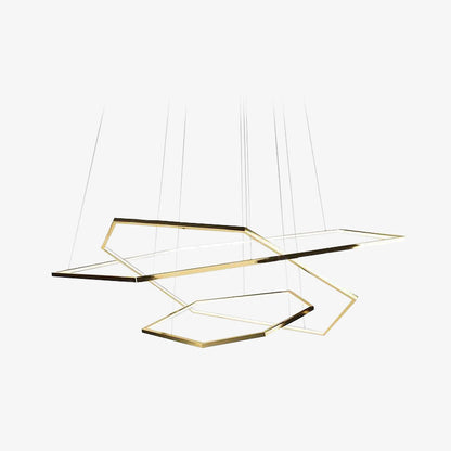 Arisha Minimalist Geomatic Metal Pendant Light, Gold, DIY