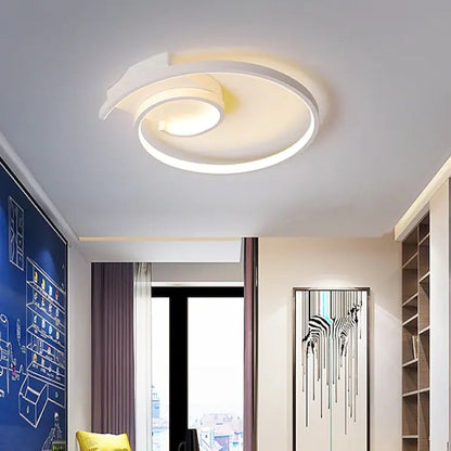 Arisha Modern Spiral Shaped Metal Ceiling Light, Black/White