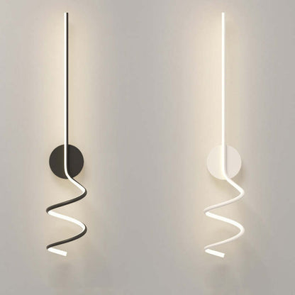 Arisha Modern LED Art Interior Wall Light Spiral, Black & White