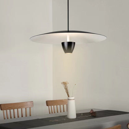 Arisha Lampe à suspension nordique moderne en forme de chapeau noir