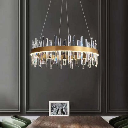 Kristy Modern Crystal Ring Chandelier Black&Gold