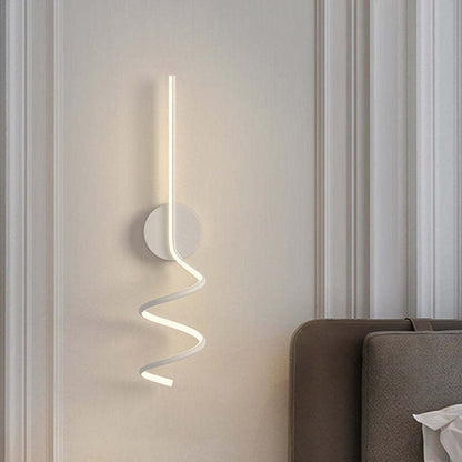 Arisha Modern LED Art Interior Wall Light Spiral, Black & White