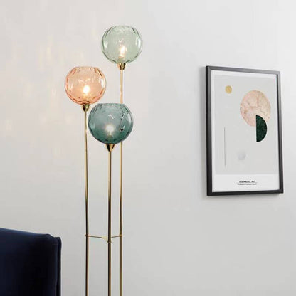 Mira Designer Bubble Stehleuchte, Metall/Glas