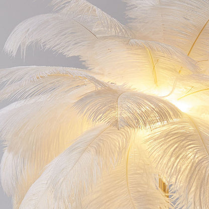 O'Moore Modern Natural Ostrich Feather Gold-plated Floor Lamp