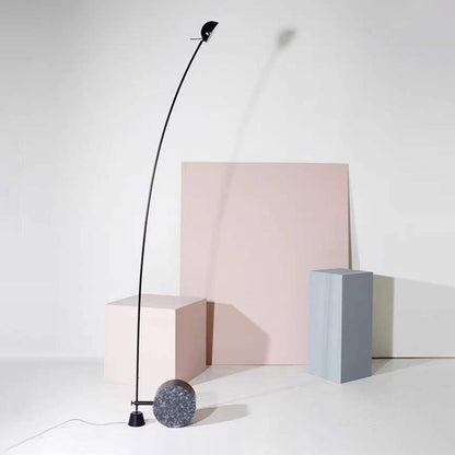 Lampadaire LED Salgado Nordic Grey Arc, marbre et métal