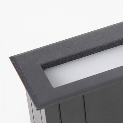 Ray Modern Metal Rectangular Outdoor Deck/Step Light, Black