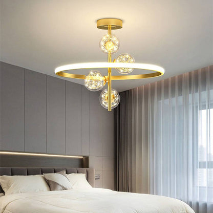 Halbeinbau-Deckenleuchte Valentina, Gold und Schwarz, 2 Stile