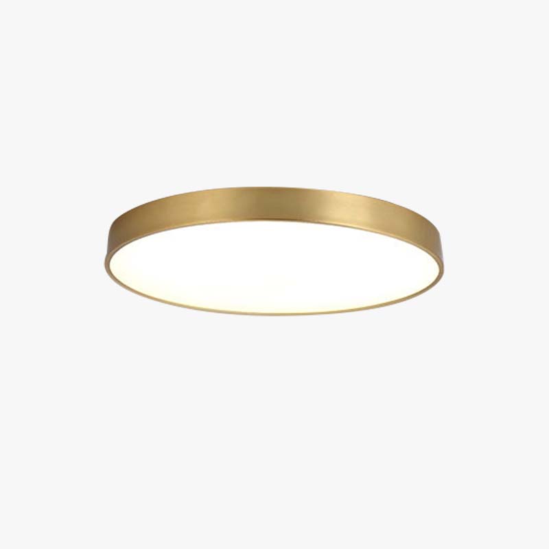 Plafonnier rond Arisha Nordic LED doré, métal et
