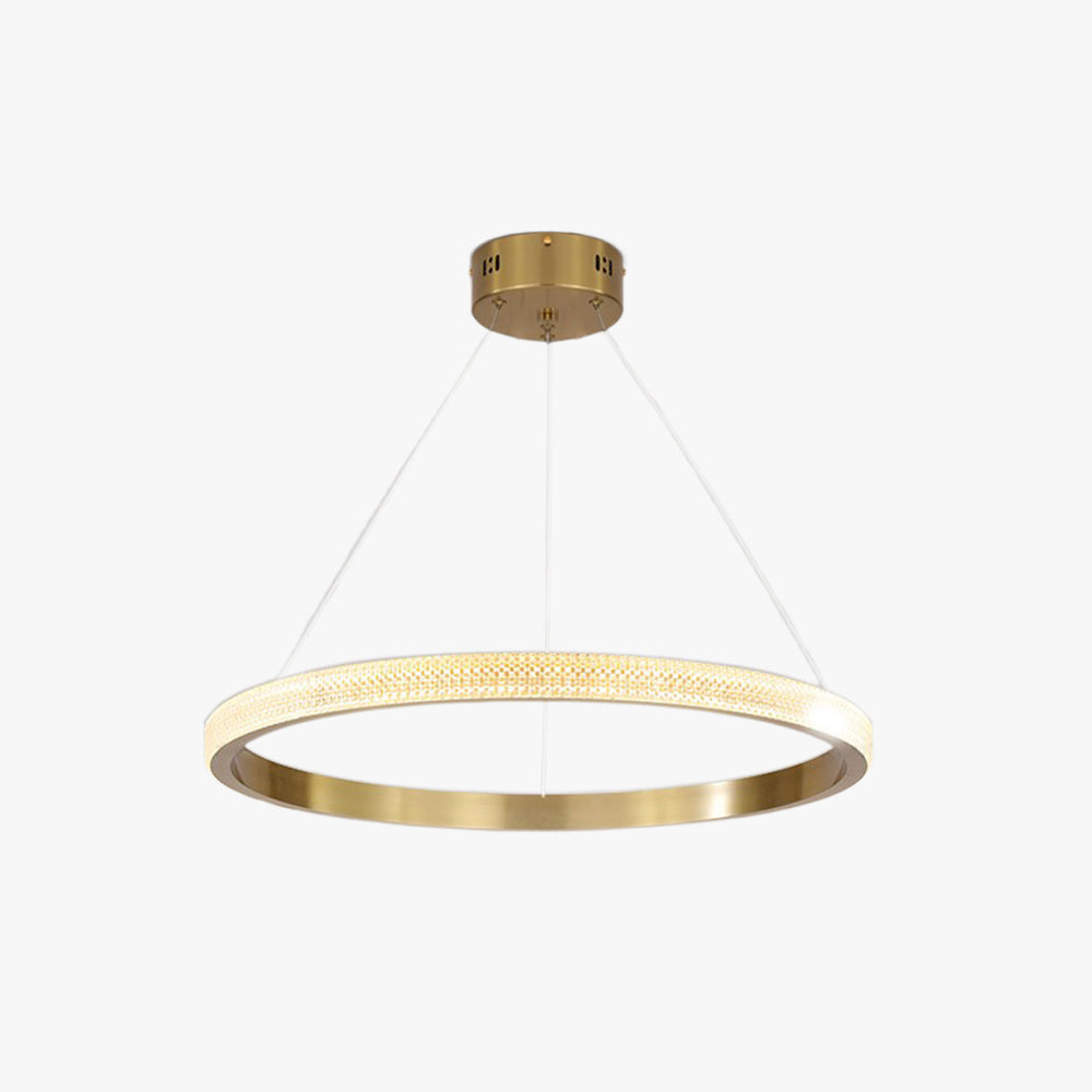 Suspension LED Kristy Modern Ring métal/acrylique, noir/or