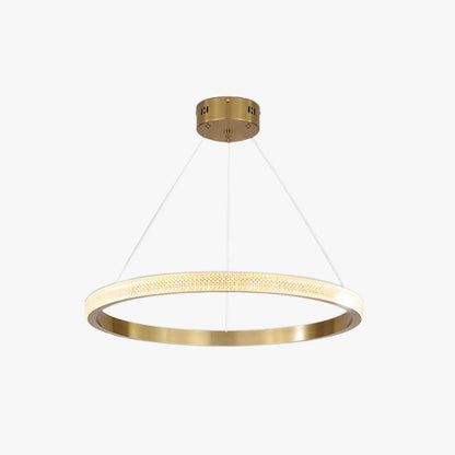 Suspension LED Kristy Modern Ring métal/acrylique, noir/or