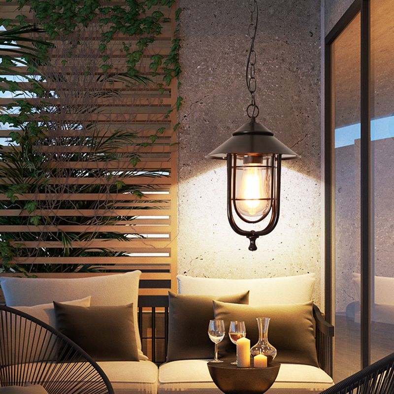 Ray retro lantaarn metalen hanglamp, zwart/brons