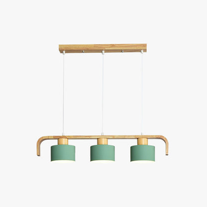 Valentina Pendant Light Cylinder Nordic, Bamboo, White/Green/Gray, Bedroom