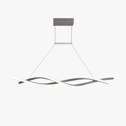 Arisha Pendant Light Linear Double Wave Modern, Metal, Black/Grey, Bedroom