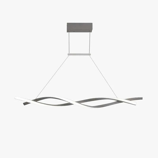 Arisha Pendelleuchte Linear Double Wave Modern, Metall, Schwarz/Grau, Schlafzimmer