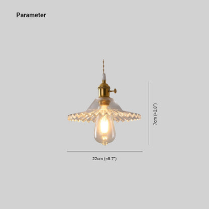Valentina Art Deco Blown Brass & Glass Pendant Light, 7 Styles