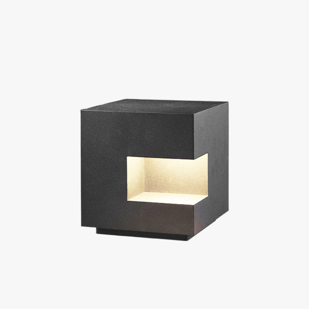 Ray Simple Cube Solar-/wiederaufladbare Metall-Stehlampe, Schwarz
