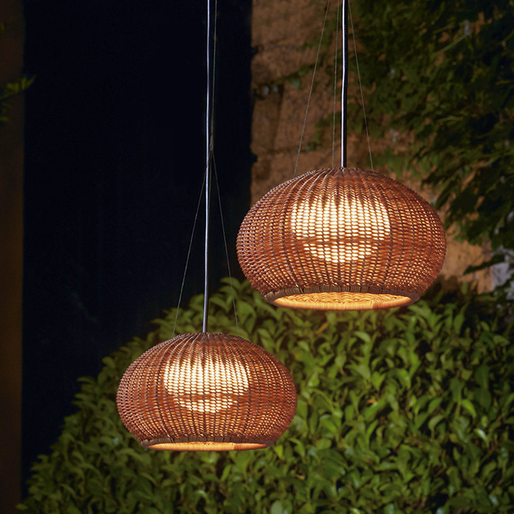 Ray Retro Lantern Gold Pendelleuchte, Bambus/