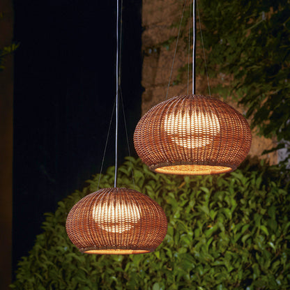 Ray Retro Lantern Gold Pendelleuchte, Bambus/