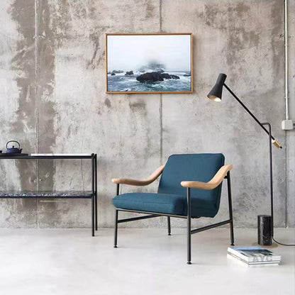 Carins Modern Nordic Minimalistic Floor Lamp, Marble & Metal, Black