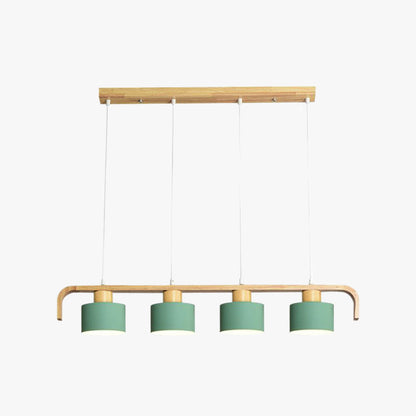 Valentina Pendant Light Cylinder Nordic, Bamboo, White/Green/Gray, Bedroom