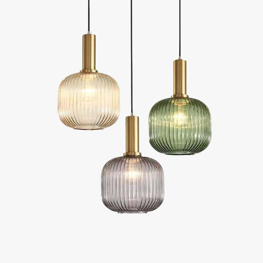 Valentina Pendant Light Crystal, Moru Glass, Cognac/Green/Grey, Kitchen Island