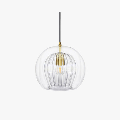 Suspension June en verre soufflé, coloris clair et ambre