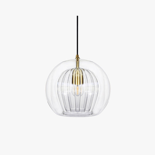 Suspension June en verre soufflé, coloris clair et ambre