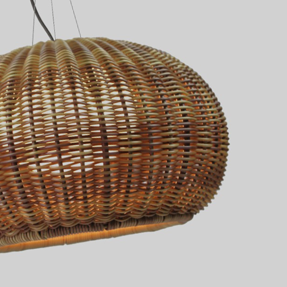 Ray Retro Lantern Gold Pendelleuchte, Bambus/